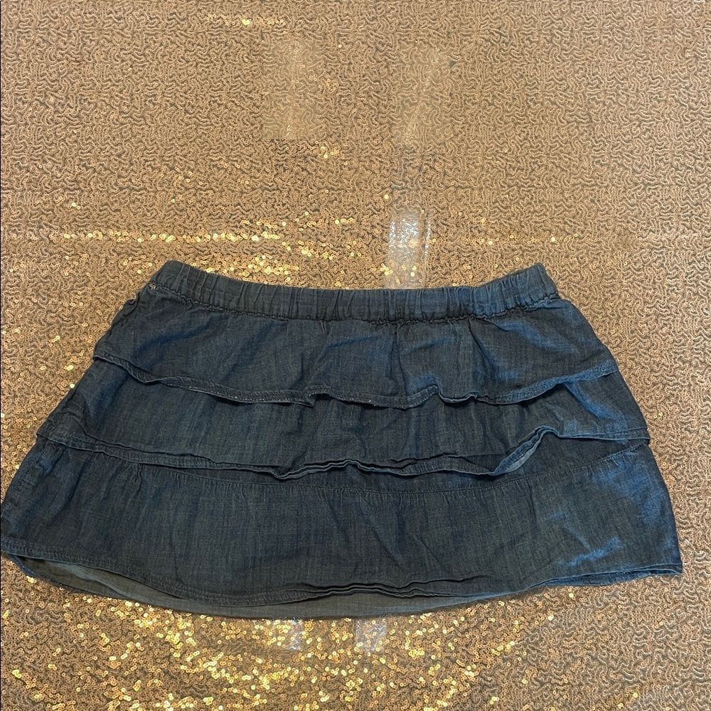 Denim Ruffle Skirt